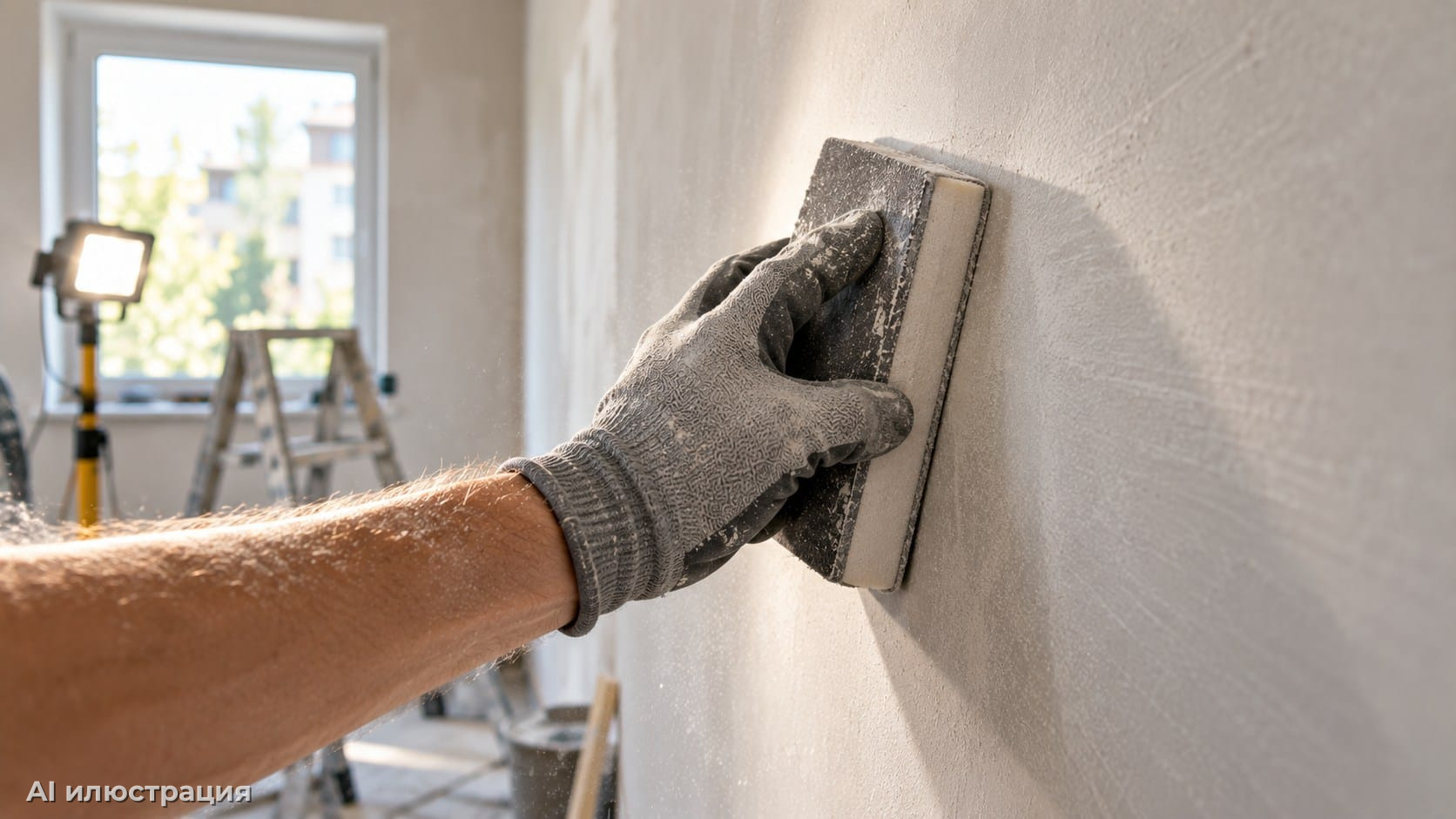 Шлайфане при шпакловка на апартамент